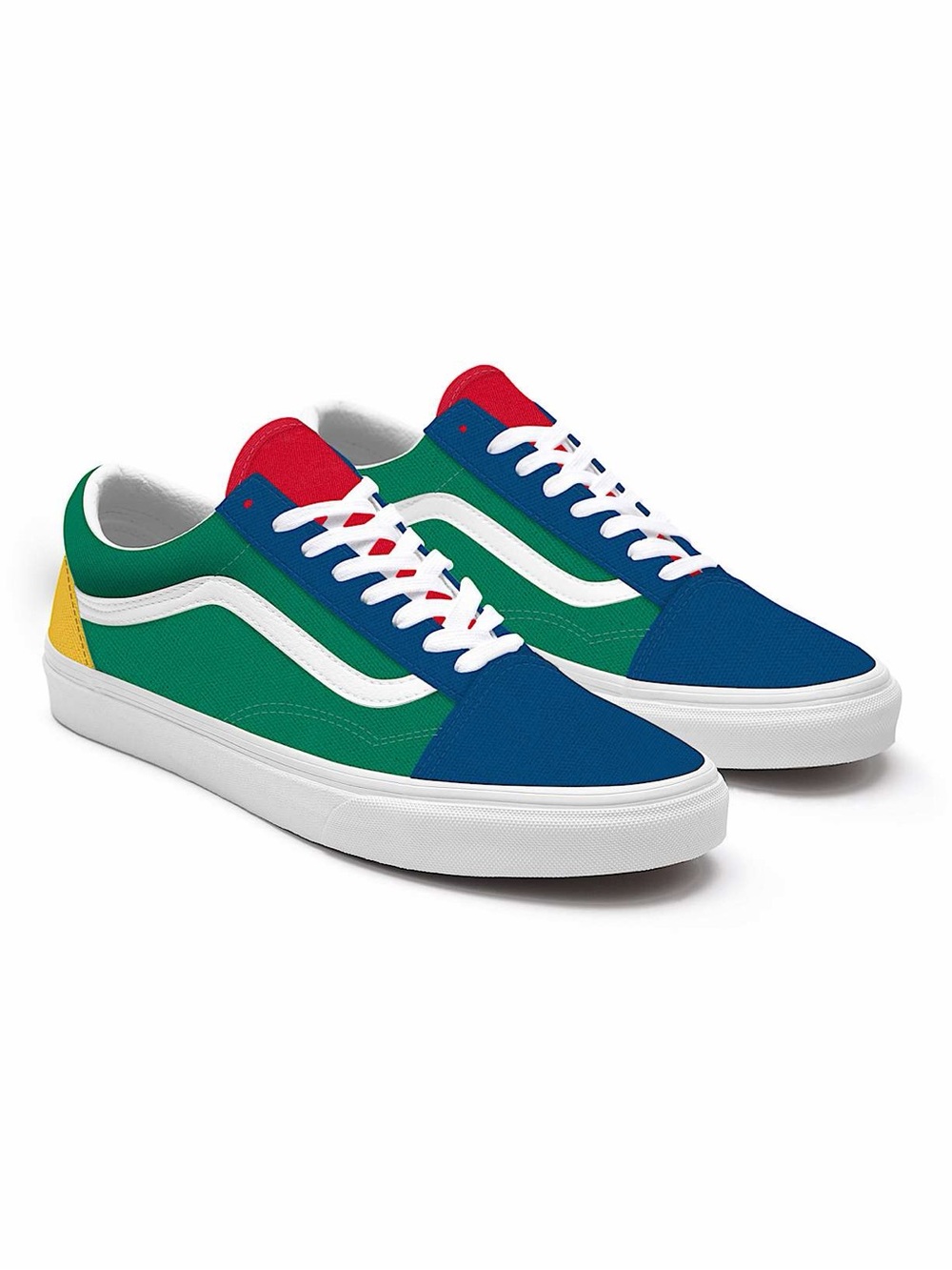 Vans Low-Top Sneakers in Blue, Green & Red